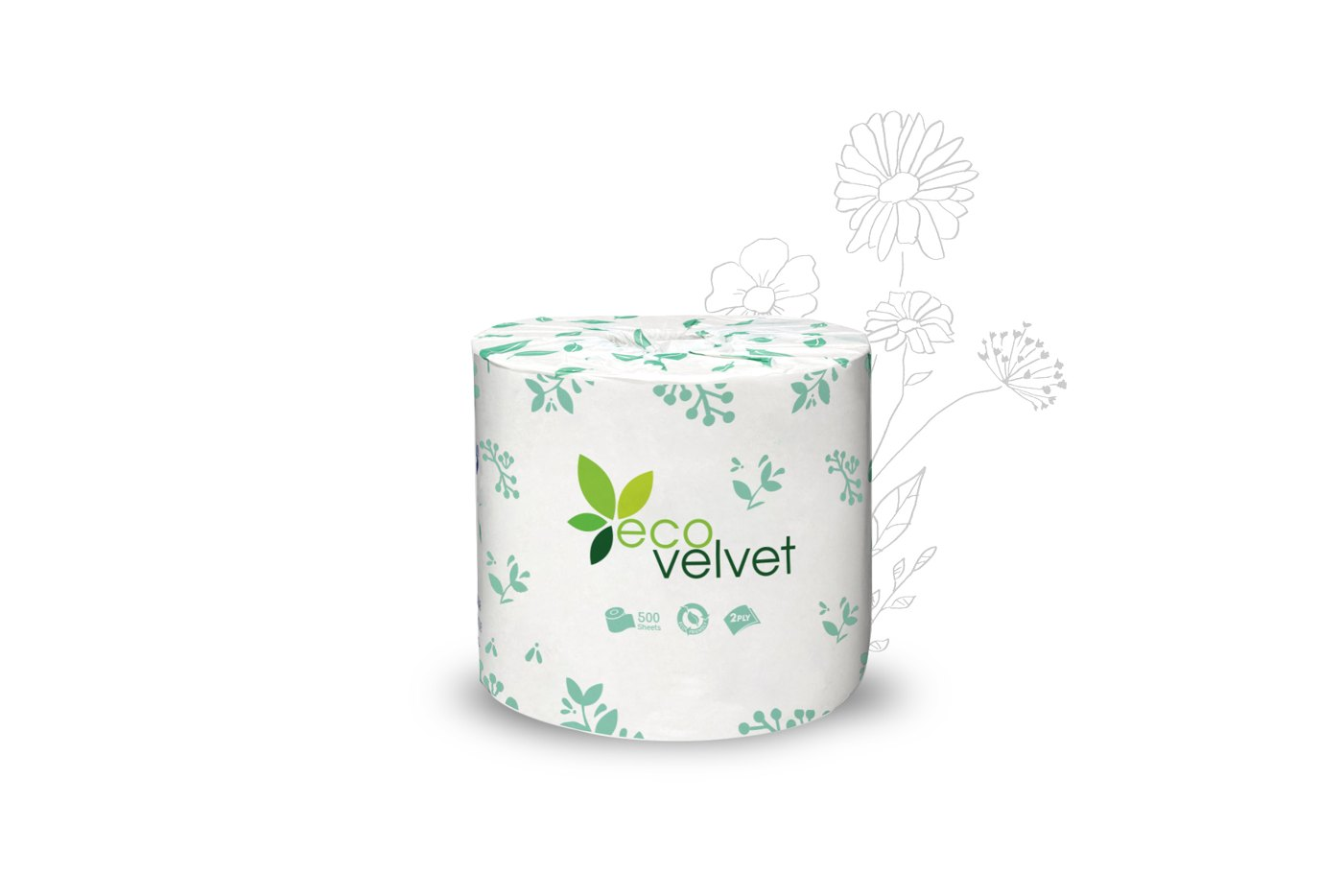 EcoVelvet bathroom tissue roll